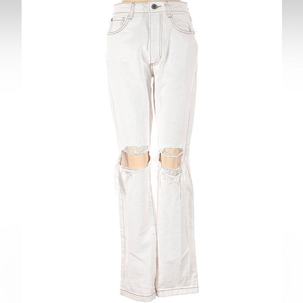WeWoreWhat white distressed jeans in size 27